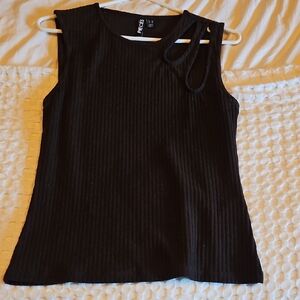 Pieces Brown Ribbed Tank Top with Cutout Xl